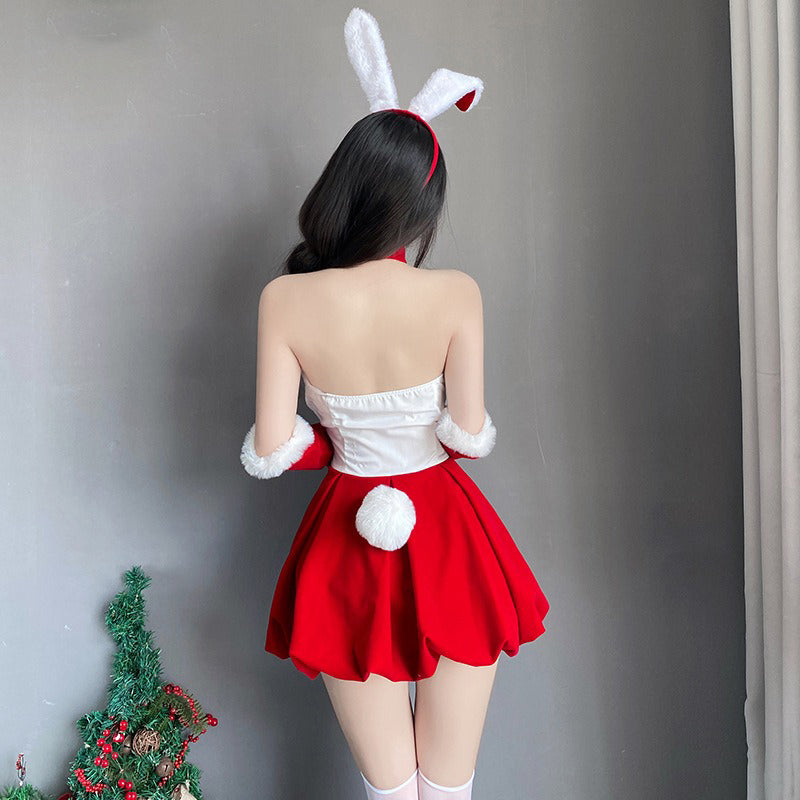 【クリスマス】セクシー うさぎコスチューム チューブトップワンピース 純欲系 コスプレ 衣装