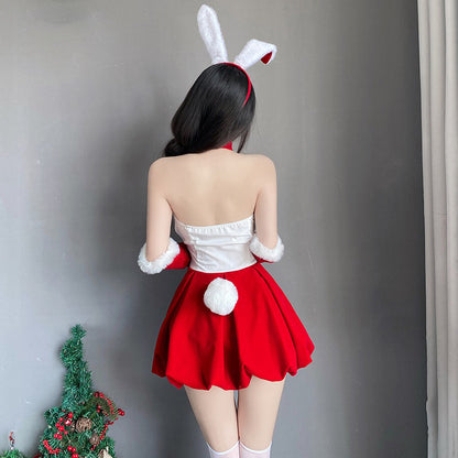 【クリスマス】セクシー うさぎコスチューム チューブトップワンピース 純欲系 コスプレ 衣装