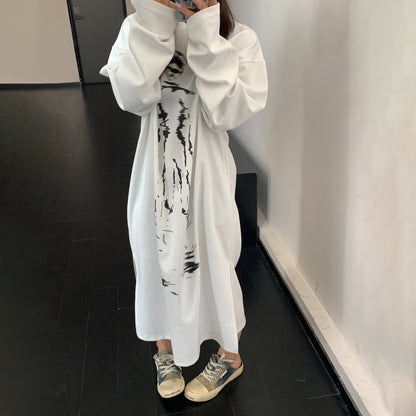 【ワンピース】薄手ロングワンピース レディース 初秋 長袖 ゆったり リラックス感 オーバーサイズ【FCシリーズ】