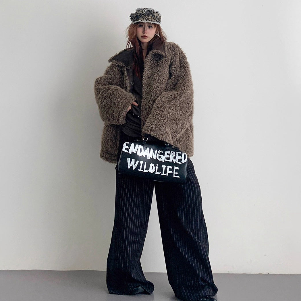 【アウター】秋冬新作 アメリカン風 デザイン感 ゆったり ショート丈両面着用  リバーシブルコート レディース【FCシリーズ】【15～20日内発送】