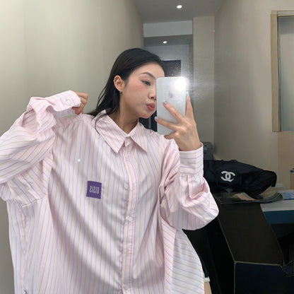 【トップス】春 秋 冬 高級感 ストライプ 長袖 シャツ 【FCシリーズ】