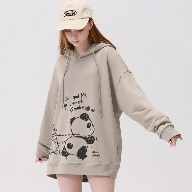 【トップス】🐼パンダ柄 裏起毛・厚手 フード付き スウェット レディース 秋冬新作 パーカー【FCシリーズ】