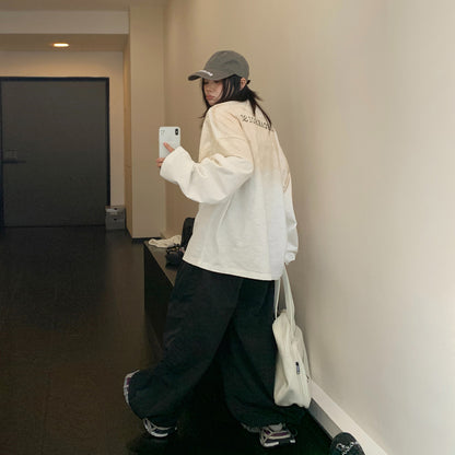 【トップス】秋冬 アメリカン 高級感 レディース ゆったり レトロ 長袖 Tシャツ【FCシリーズ】