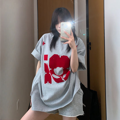 【トップス】夏 300g ルーズ プリント 半袖 Ｔシャツ 【FCシリーズ】