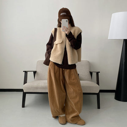 【セットアップ】【単品注文】コーデュロイ ジャケット+ ゆったり カジュアル ワイドパンツ 上下セット 【FCシリーズ】