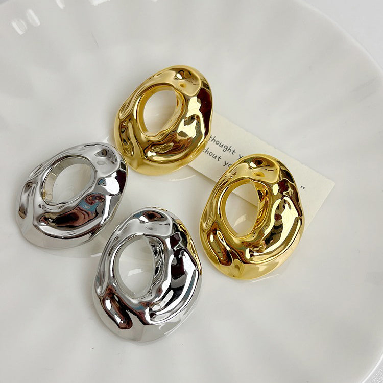 【🎁 B2G1｜先行スタート！】【グッズ】メタルピアス レディース ビッグサイズ 水滴デザイン 欧米風 小众 高級感