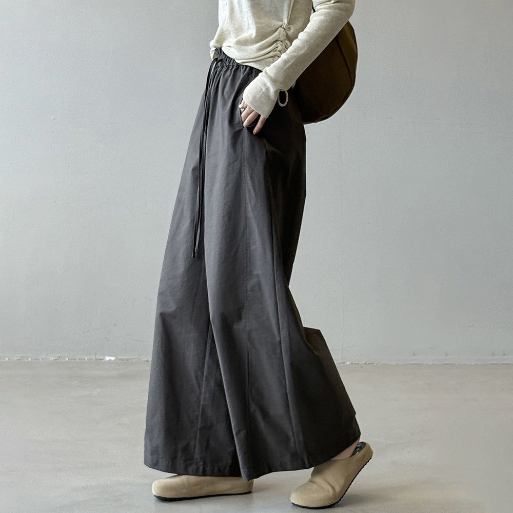 【ボトムス】アメリカン ワイドレッグ レディース 秋 ヴィンテージシルエット ドレープ感 ウエストゴム バルーンパンツ【JZシリーズ】