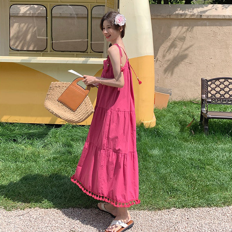 【ワンピース】リゾート風 ファッション エレガンス シェイプアップ ノースリーブキャミソールワンピース【JZシリーズ】