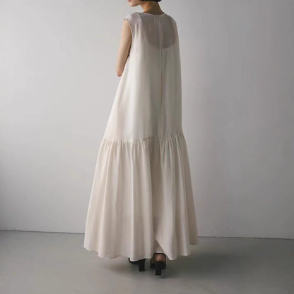 【ワンピース】夏新作 軽やか素材 ノースリーブ ティアードワンピース ふんわり揺れる 涼しげ大人ワンピ【JZシリーズ】