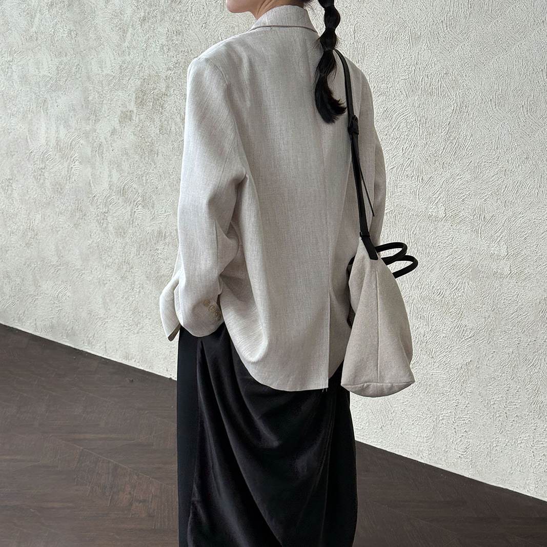 【アウター】フレンチ風 ポケット付きスーツジャケット レディース 秋新作 オーバーサイズ カジュアルアウター【SNシリーズ】