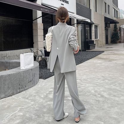 2点セット！【セットアップ】 スーツジャケット レディース 春秋  高見えデザイン レトロ港風 韓国風トレンド 上下セット【SNシリーズ】
