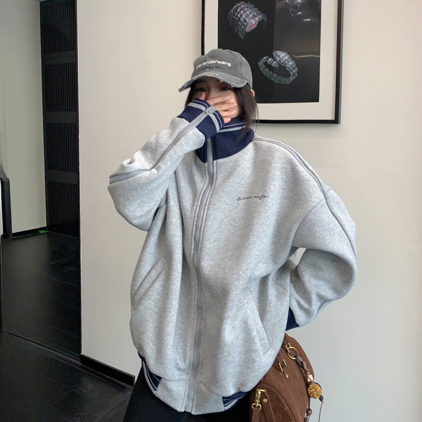 【アウター】マルチジップ スタンドカラー ショート丈 長袖 ジャケット 【FCシリーズ】