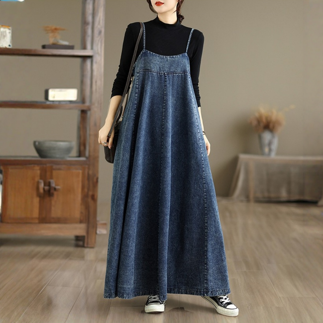 【ワンピース】レトロ 重ね着 春 秋 冬 大振裾 タンクトップ  ワンピース 【SHシリーズ】