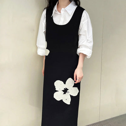 【ワンピース】春秋冬 気質よい ゆったり プリント 合わせやすい ノースリーブワンピース【SNシリーズ】