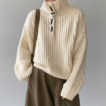 【トップス】気質 あったか ケーブル編み ハイネックセーター 春秋冬 プルオーバー ゆるかわ【JZシリーズ】