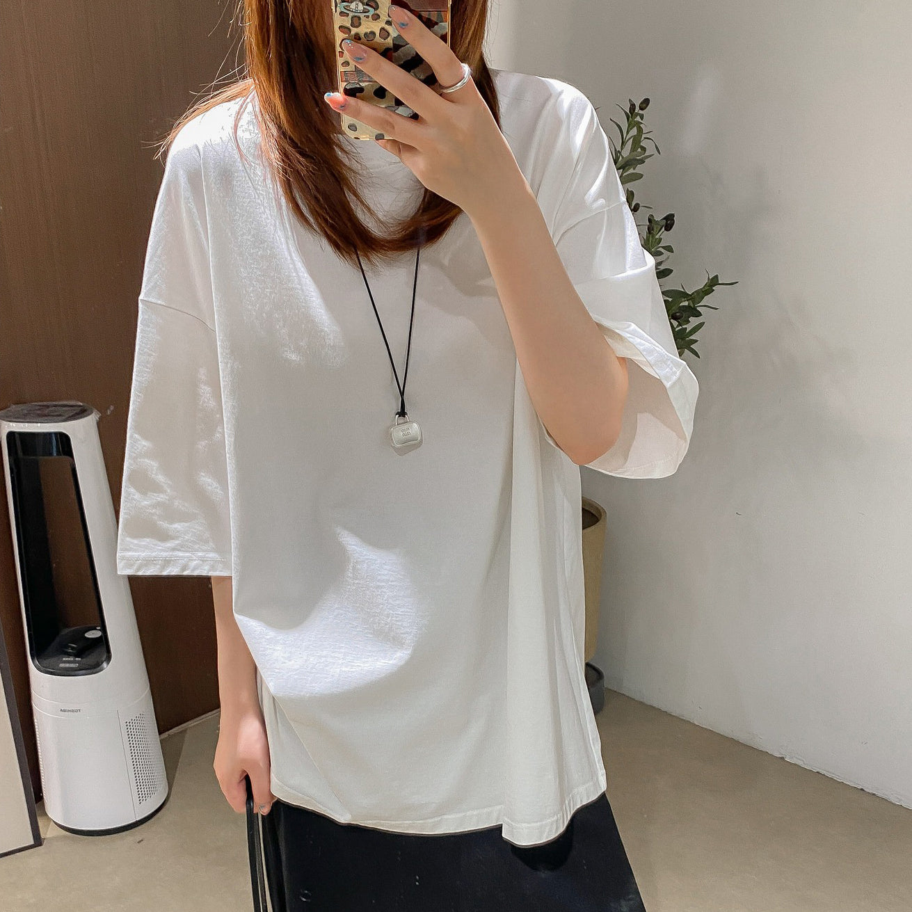 【トップス】ラウンドネック オーバーサイズ ドロップショルダー 半袖Tシャツ 夏新作【JZシリーズ】