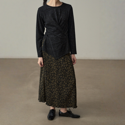 期間限定⭐️60%OFF【ボトムス】クリンクル加工 タイトフィット レオパード柄 プリント ロング丈スカート 【SHシリーズ】