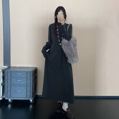 【ワンピース】大人上品ニットワンピース レディース 秋冬新作 ロング丈 ゆったり 着回し 大人カジュアル【JZシリーズ】