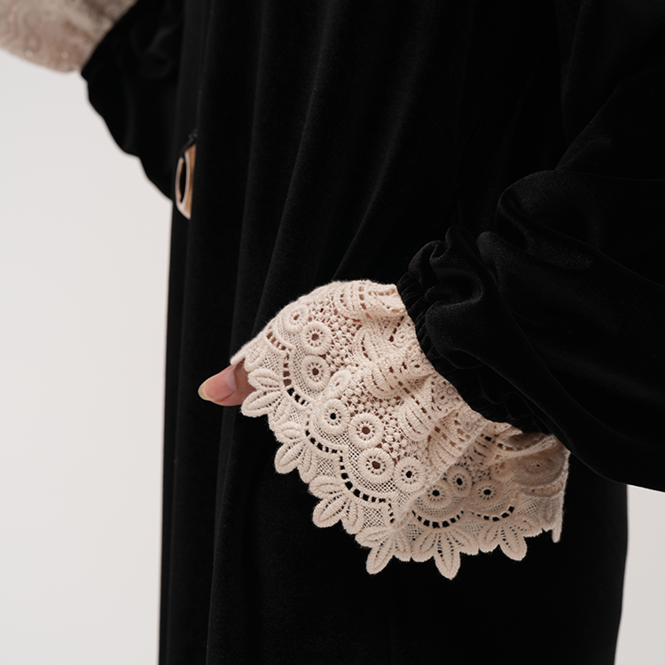 【ワンピース】オードリー風 ベロア 春 秋 冬 長袖 ワンピース 【JZシリーズ】