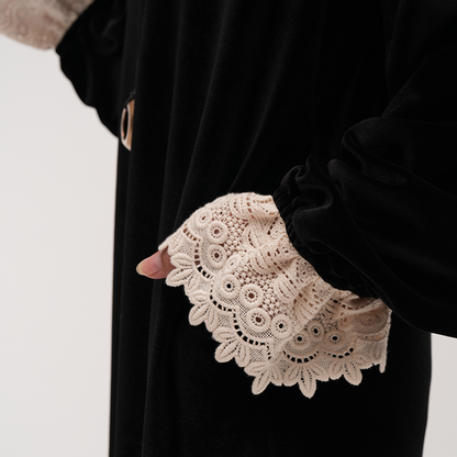 【ワンピース】オードリー風 ベロア 春 秋 冬 長袖 ワンピース 【JZシリーズ】