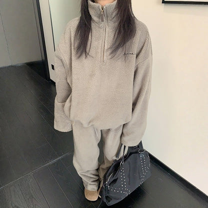 【セットアップ】フリース 厚手 春 秋 冬 トップス + パンツ 2点上下セット 【FCシリーズ】