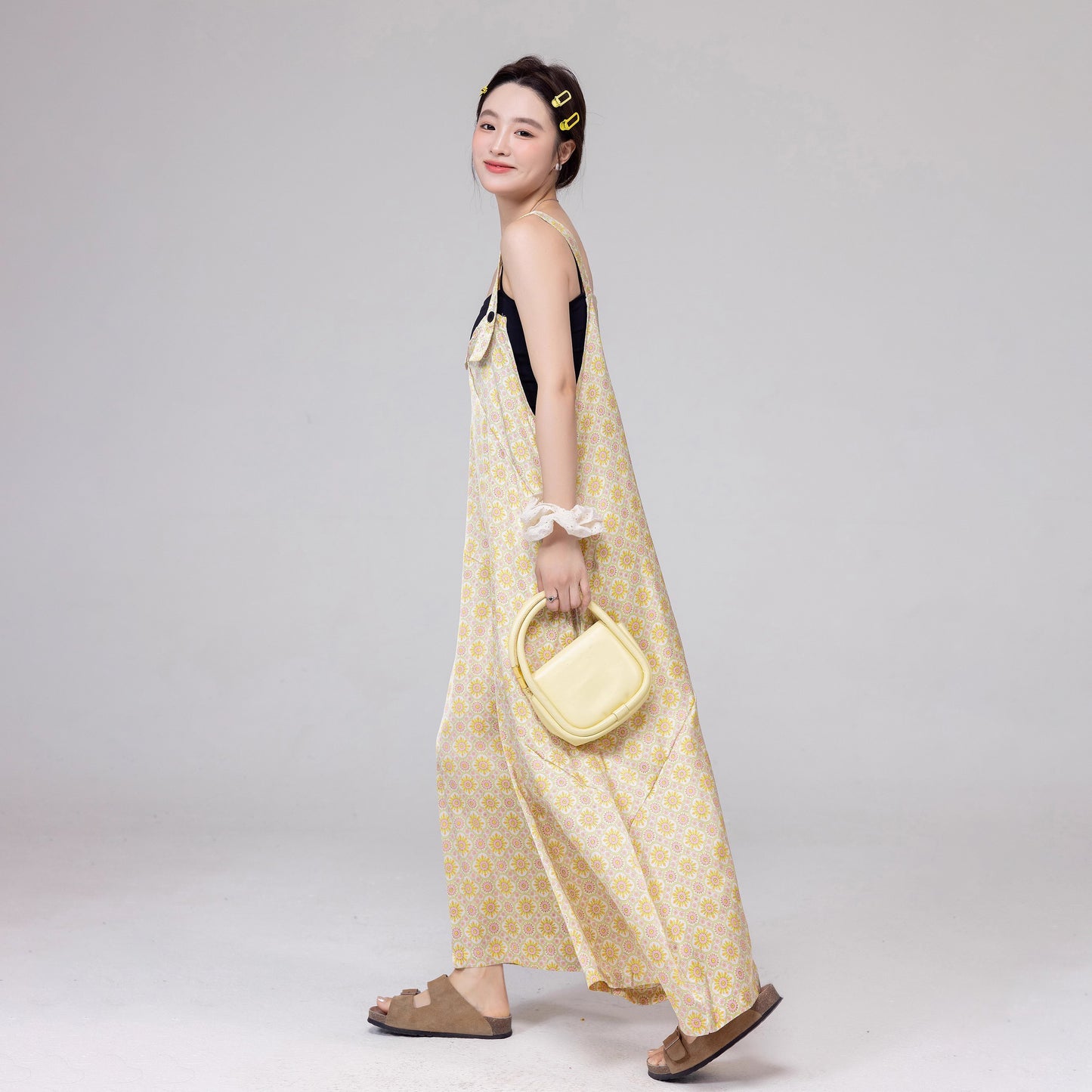 【ボトムス】夏にぴったりの涼しげ ゆったりカジュアル オーバーサイズオールインワン【SHシリーズ】