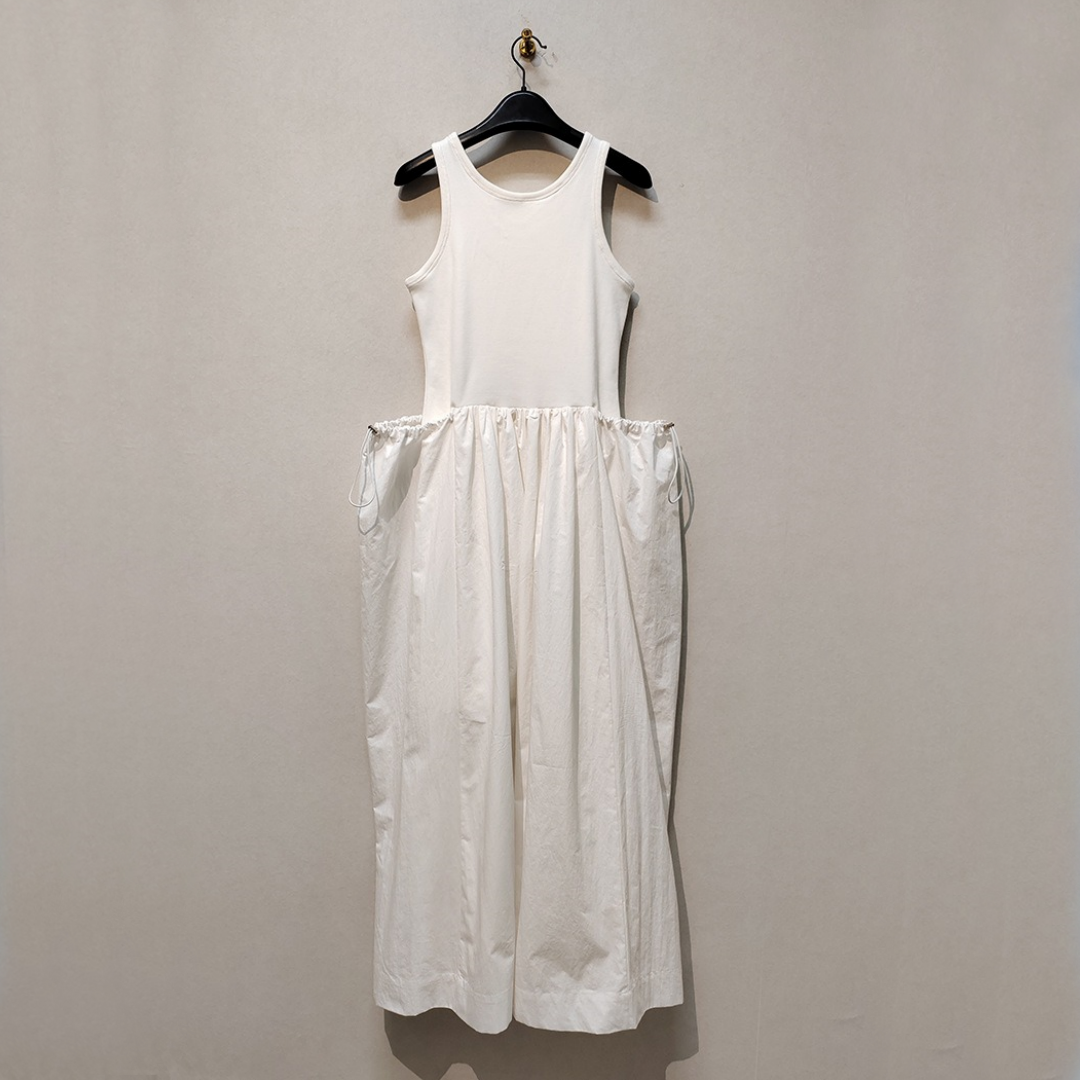 [洋裝] 夏季舒適撞色花紋無袖洋裝【JZ系列】