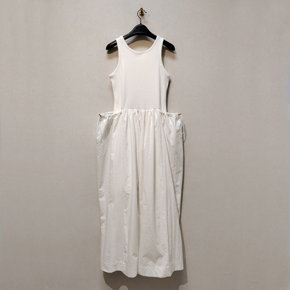 [洋裝] 夏季舒適撞色花紋無袖洋裝【JZ系列】