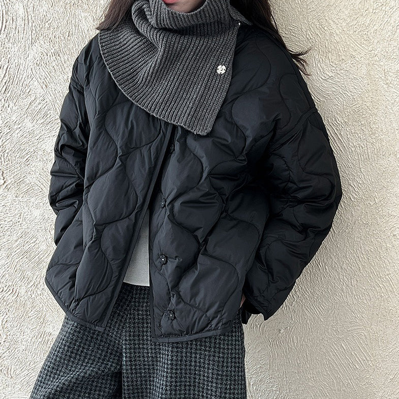 【アウター】ホワイトダックダウン レディース 冬 軽量 ダイヤキルト ダウンジャケット ダウンコート【JZシリーズ】