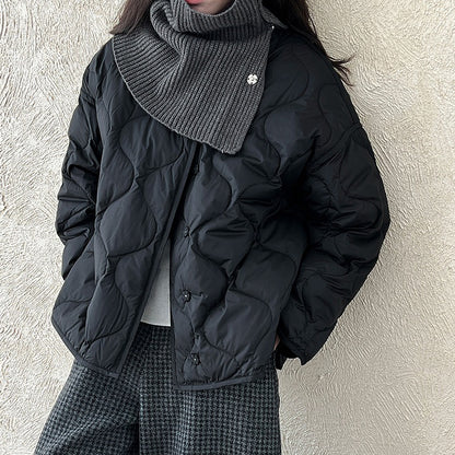 【アウター】ホワイトダックダウン レディース 冬 軽量 ダイヤキルト ダウンジャケット ダウンコート【JZシリーズ】