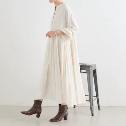 【ワンピース】スタンドカラー ウエストシェイプ ロング丈 ワンピース 【JZシリーズ】