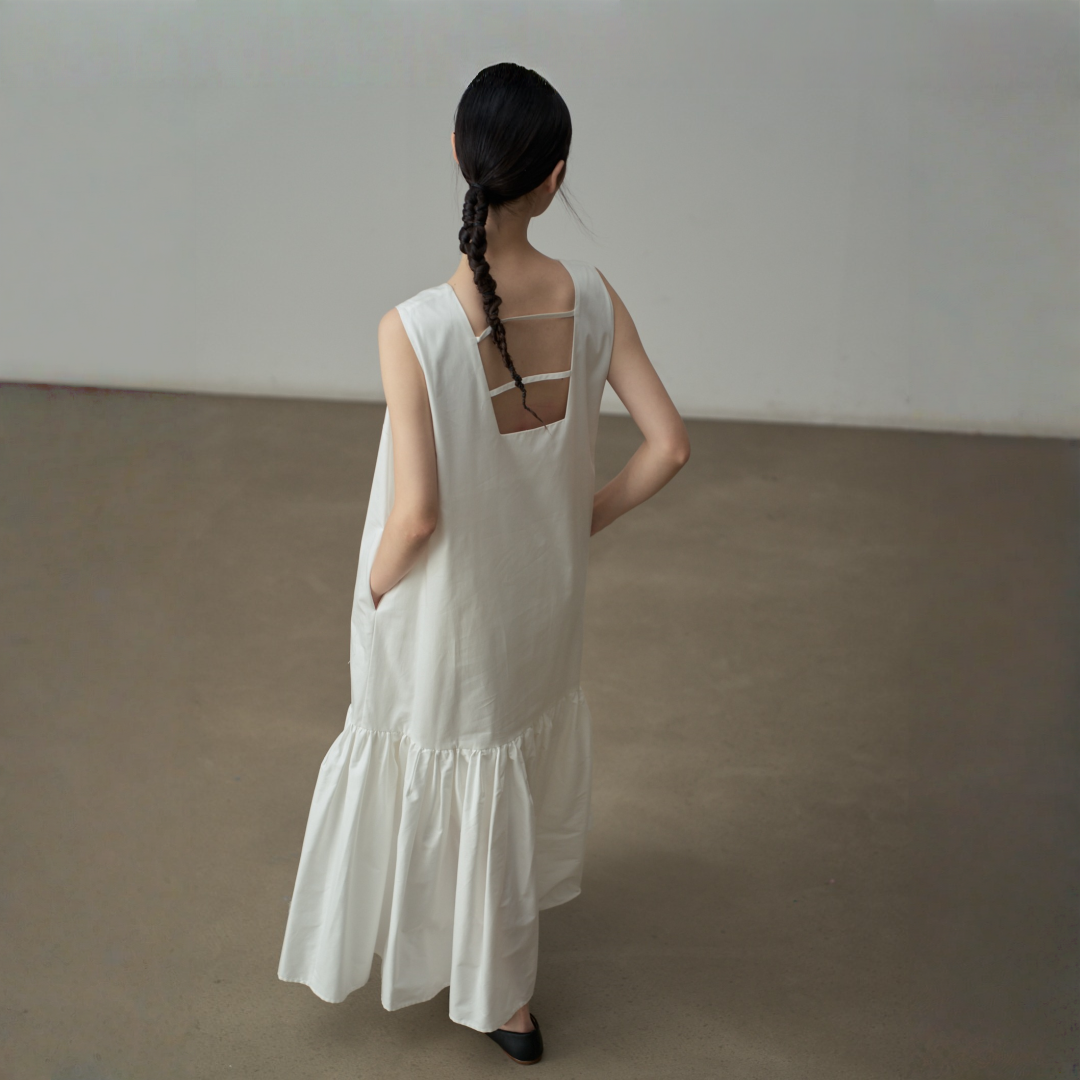 【ワンピース】夏 フレンチ風 クルーネック タンクワンピース 【JZシリーズ】