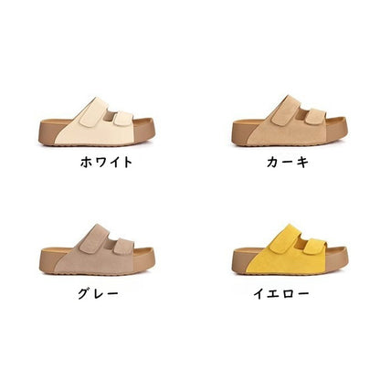 【シューズ】夏 厚底 ダブルマジックテープ 外履き対応 ビルケンサンダル