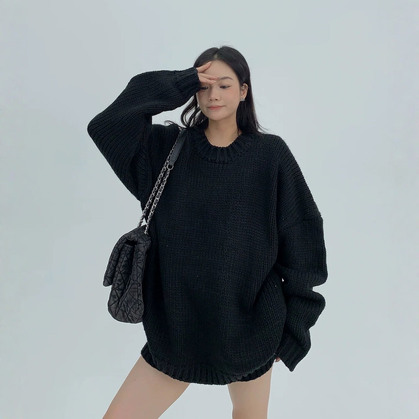 【トップス】春 秋 冬 レトロ ニット ラウンドネック セーター【FCシリーズ】