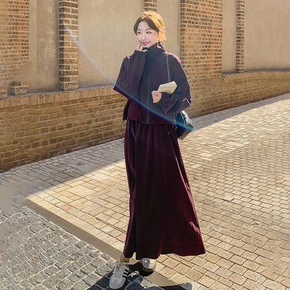 2点セット！【ワンピース】ワーク風 レディース トレンド 高見え OOTDコーデ スカート付き 上下セット 若見えカジュアル【JZシリーズ】