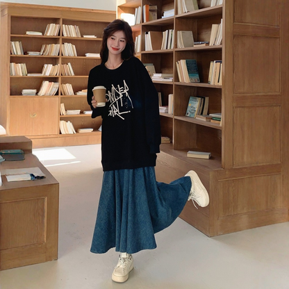 【ワンピース】切り替え 春 秋 冬 レイヤード風 スウェットワンピース 【JZシリーズ】