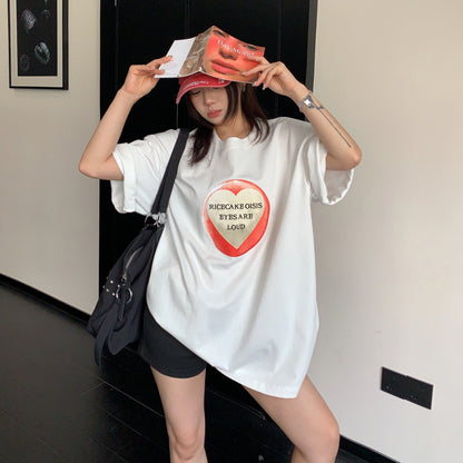 【トップス】ヴィンテージ風 刺繍 コットン半袖Tシャツ レディース リラックス カジュアル ストリート系【FCシリーズ】
