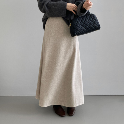 5カラー【ボトムス】裏起毛 スカート 気品ある無地 ドレープ感 レディース すっきりAライン フレアスカート【JZシリーズ】