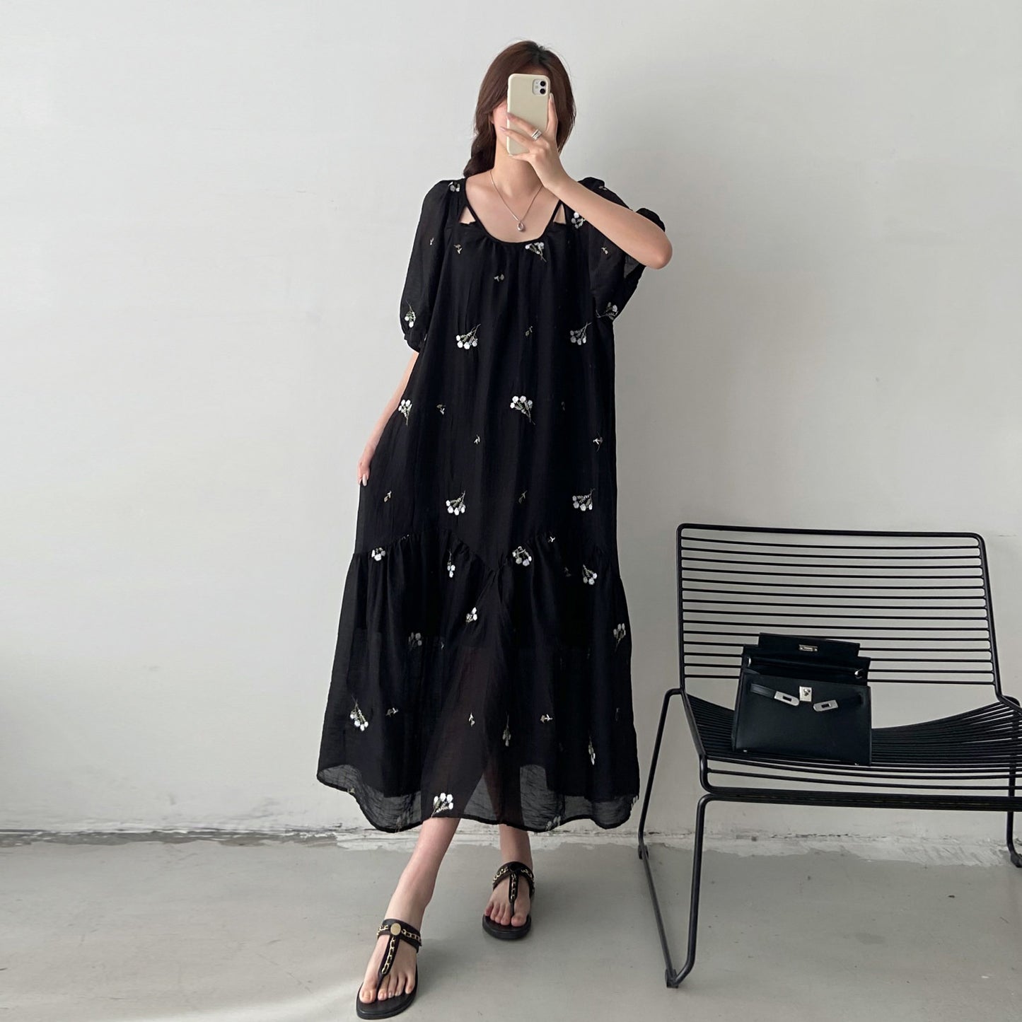 【ワンピース】大きいサイズワンピース レディース 夏 半袖 体型カバー 着痩せ ゆるシルエット ロングワンピース【JZシリーズ】