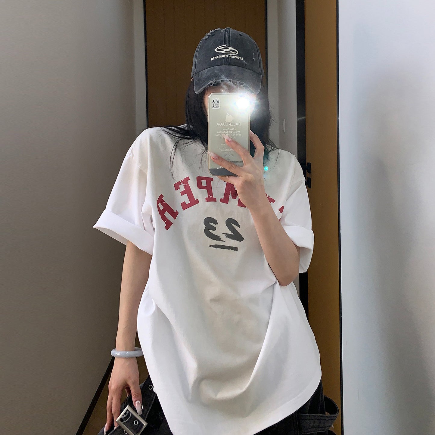 【トップス】【10～15日内発送】夏新作 アメリカンヴィンテージ風 ロゴプリント 綿100％ 半袖Tシャツ【FCシリーズ】