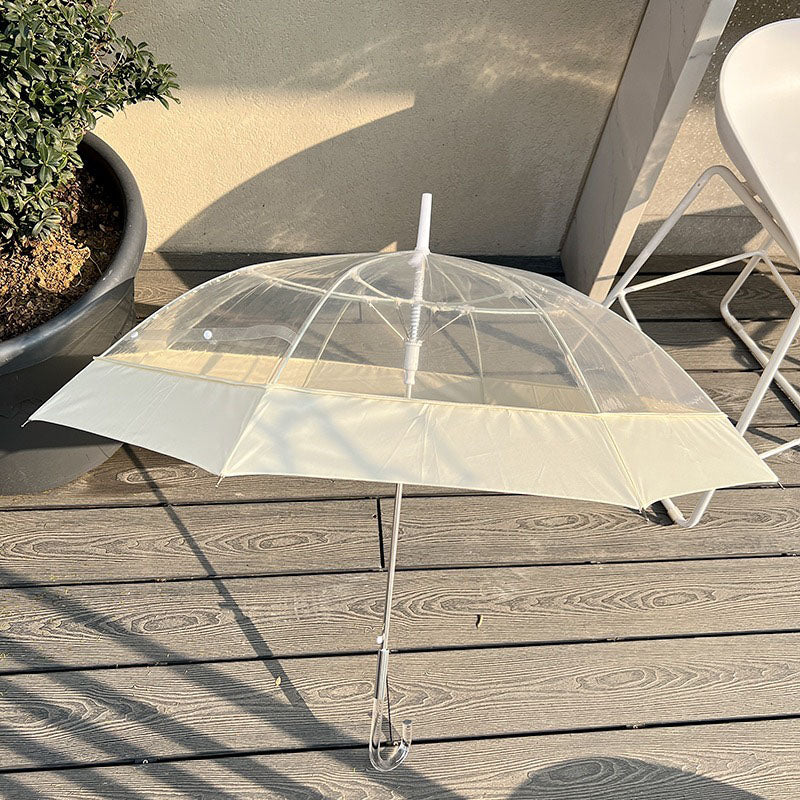 【グッズ】韓国デザインのインス風 透明ビニール傘 ワンタッチ自動開閉