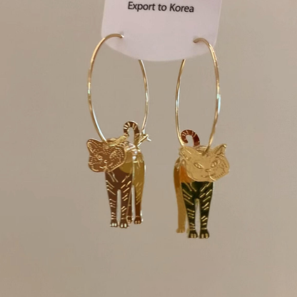 【グッズ】立体猫モチーフピアス 小众独特デザイン インパクト抜群 個性派