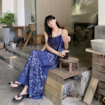 【ワンピース】夏新作 エスニック風 高級感 ゆったりカジュアル リゾート ノースリーブワンピース【SHシリーズ】