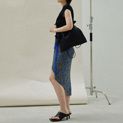 【バッグ】プリーツワンショルダーバッグ 無地 カジュアル 通勤 おすすめ