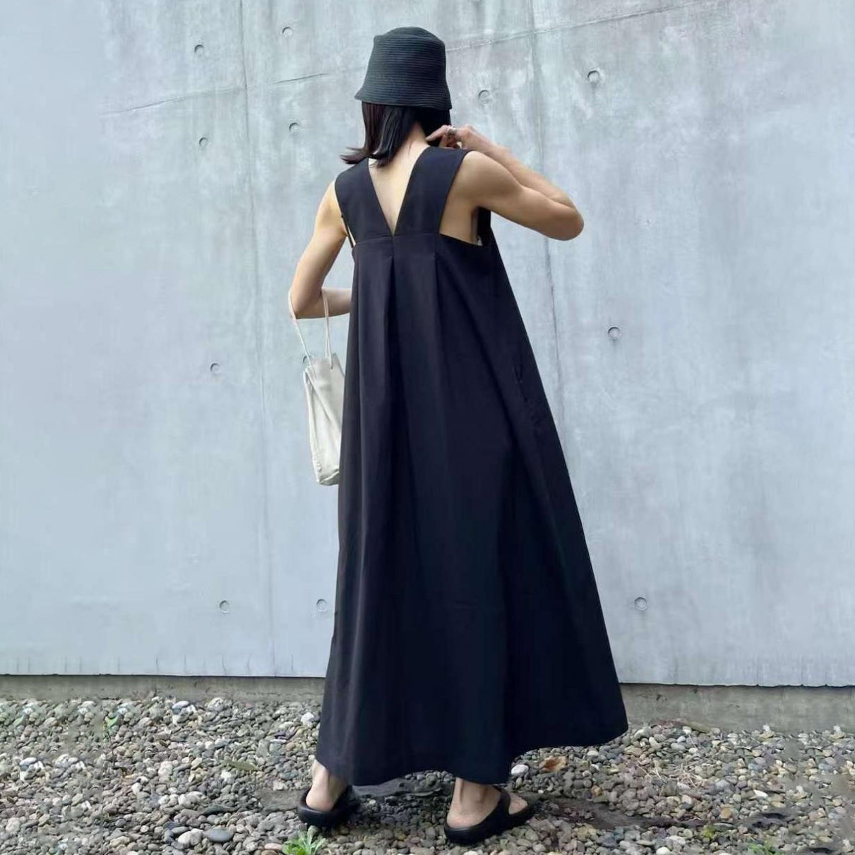60%OFF【ワンピース】夏新作 ノースリーブ タンクワンピース レディース ゆったり 大きいサイズ ロング丈 ギャザー入り ポケット付き カジュアル【JZシリーズ】