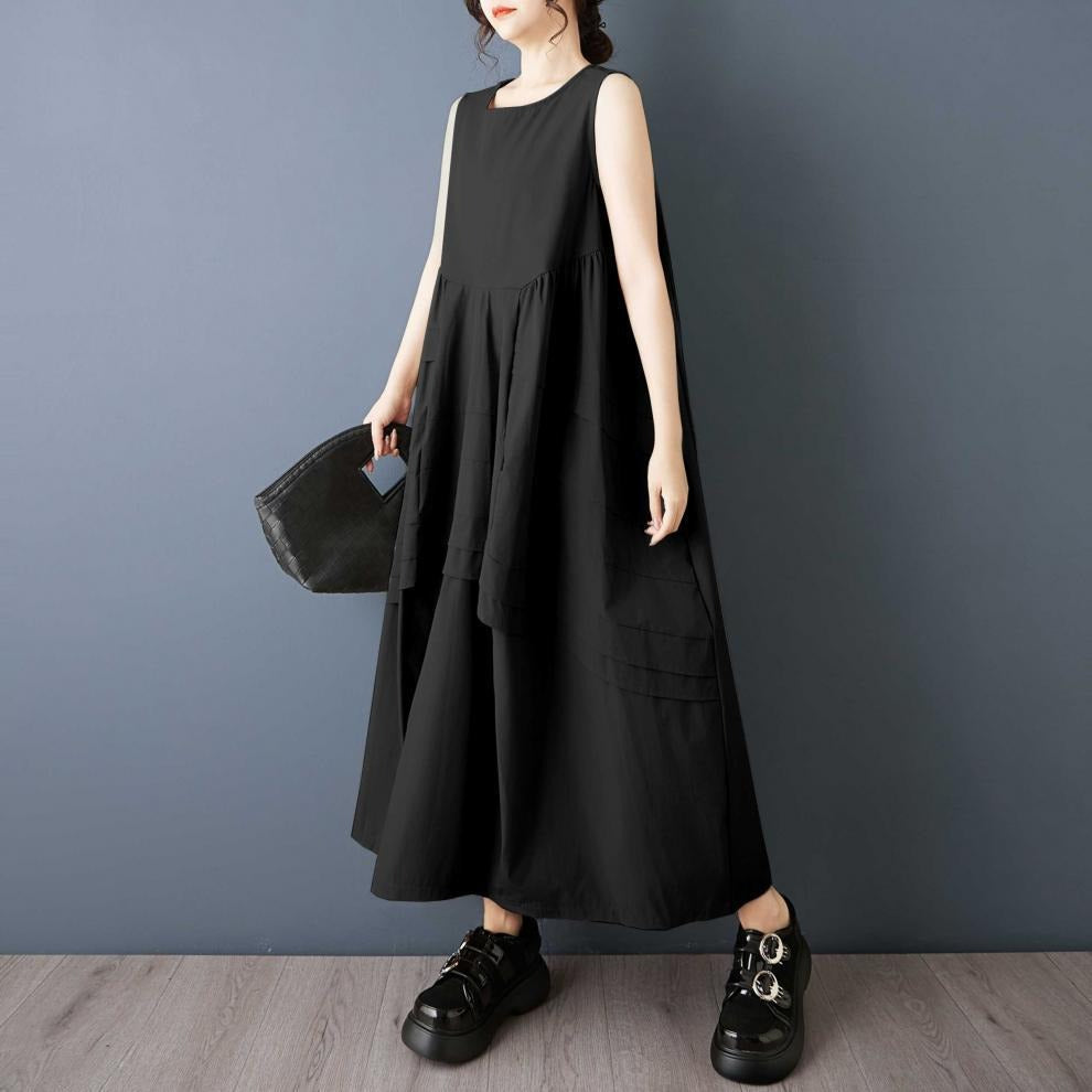 期間限定⭐60%OFF【ワンピース】大人可愛い ノースリーブ ワンピース 夏 ロング丈 タンクワンピ 大きいサイズ 涼しい 快適 ゆったり Aライン 新作 高見え きれいめ カジュアル【AHシリーズ】