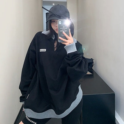 【トップス】春 秋 冬 リラックス感 切替 厚手 Vネック パーカー 【FCシリーズ】