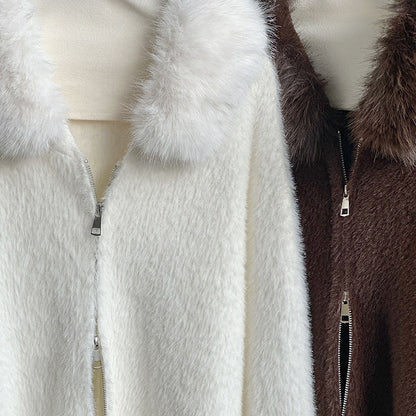 【アウター】春 秋 冬 フード ジップ カーディガン ゆったり 柔らかニット ジャケット 【JZシリーズ】