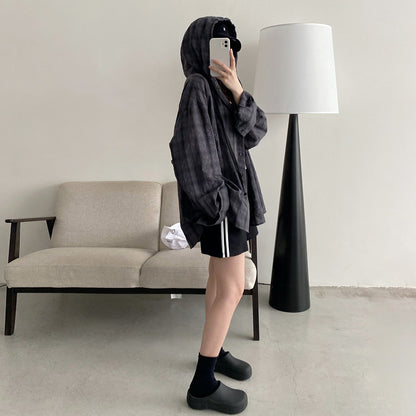 【アウター】春夏新作 ルーズシルエット シャツ トレンド感 万能 フード付き UV対策 シャツカーディガン カジュアル【FCシリーズ】