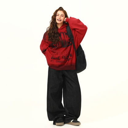 【トップス】ヘビーウェイト アメリカンストリート ロゴプリント スウェット 男女兼用 厚手 冬 パーカー【FCシリーズ】